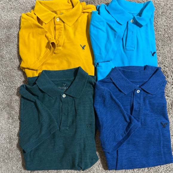 Polo American eagle flex core short sleeve size small lot of 4 - Picture 1 of 5
